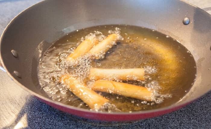 Cook Egg Rolls in Frying Pan