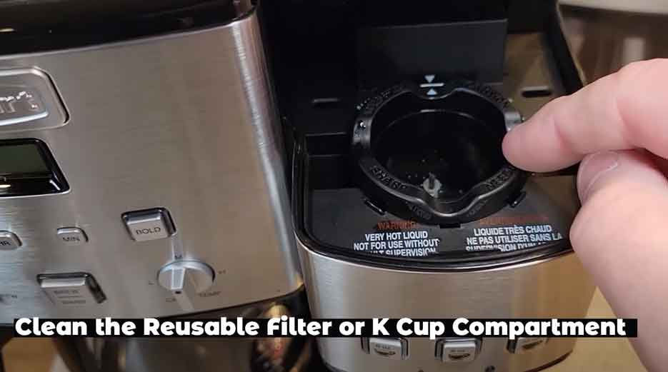 Clean the Reusable Filter or K Cup Compartment